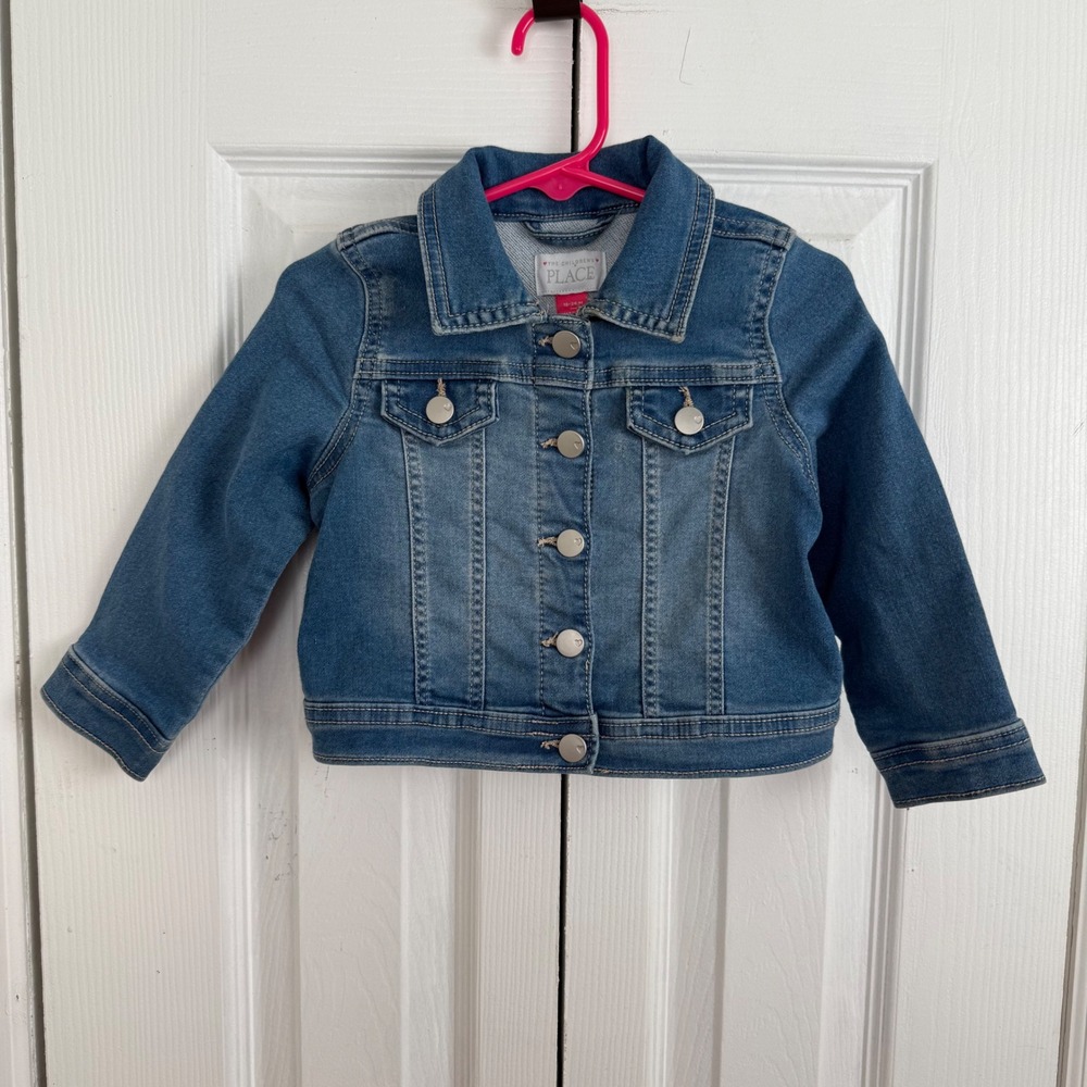 The Children's Place Denim Jacket Toddler Girls 18-24 Months Heart Button